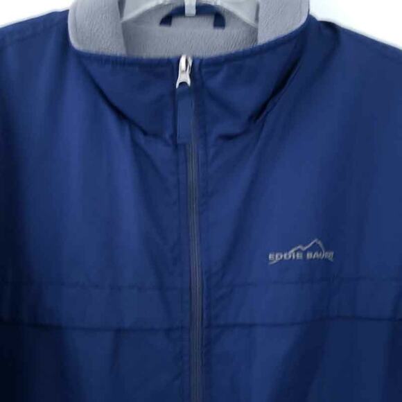 Eddie Bauer Full Zip Jacket Winter Coat Fleece Line Blue Men Size TL Tall Large - Picture 3 of 6